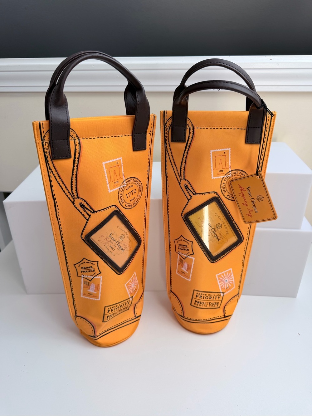 Veuve Cliquot Set of 2 Insulated Bags for Champagne